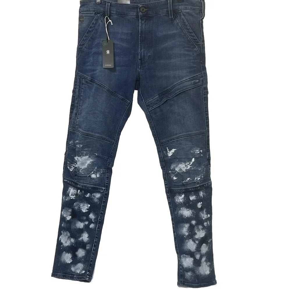 G Star Raw Rackam 3D Skinny Jeans Super Stretch Denim‎ Extreme Painted Men 34x32